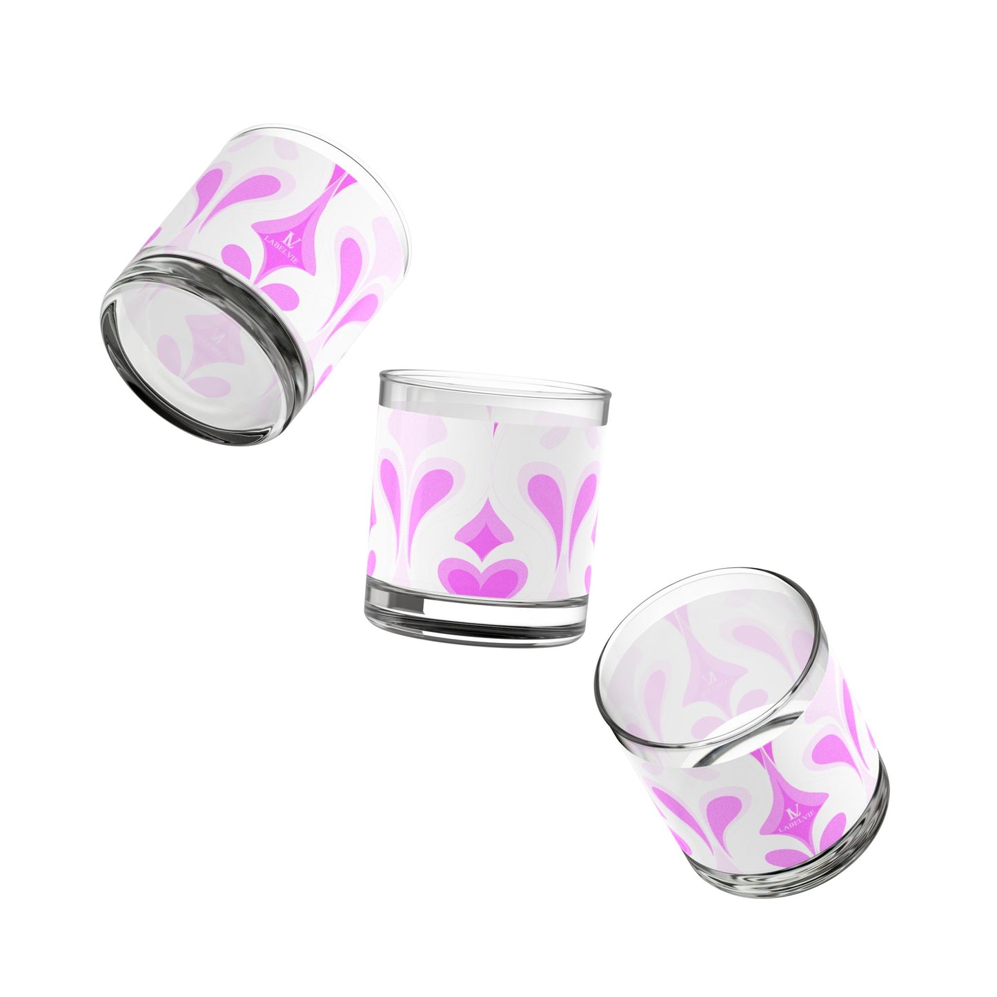 Stylish Pink Floral Rocks Glass - 10oz Cocktail Drinkware