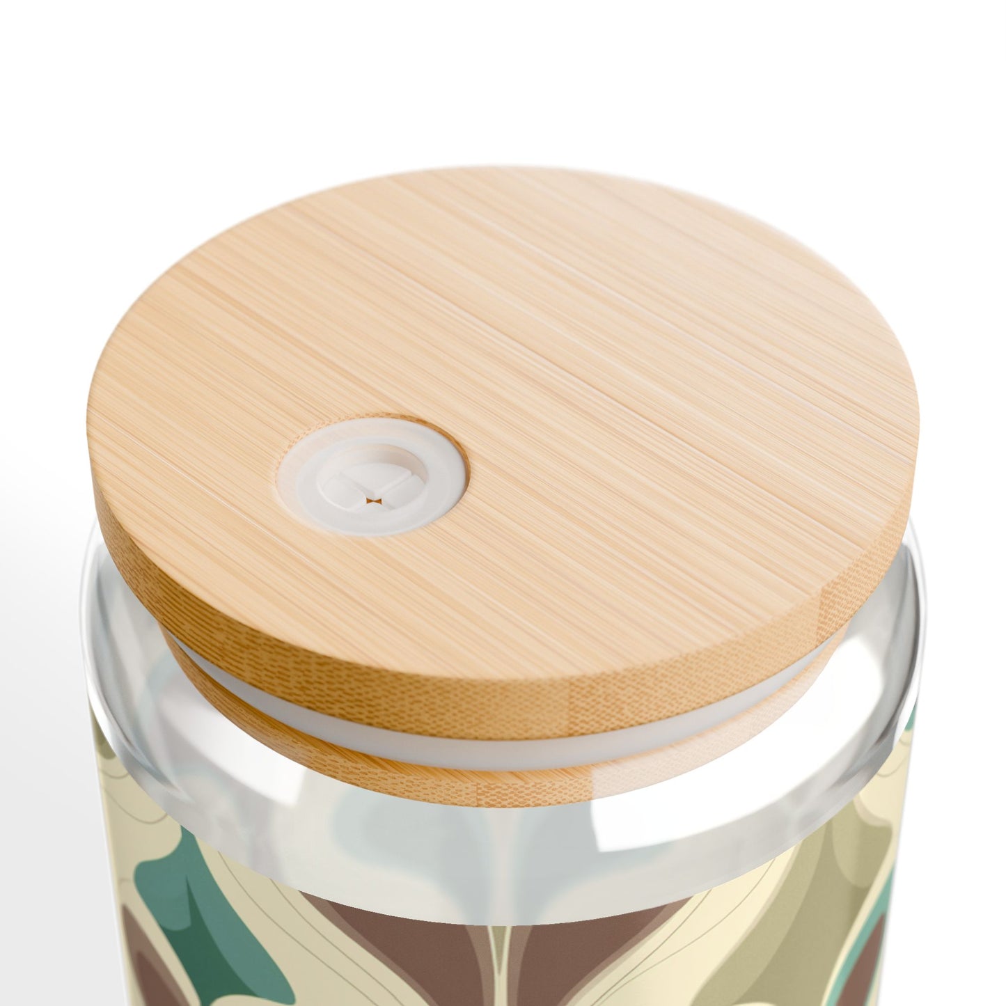 Elegant Patterned Sipper Glass - 16oz Stylish Drinkware with Eco-Friendly Bamboo Lid