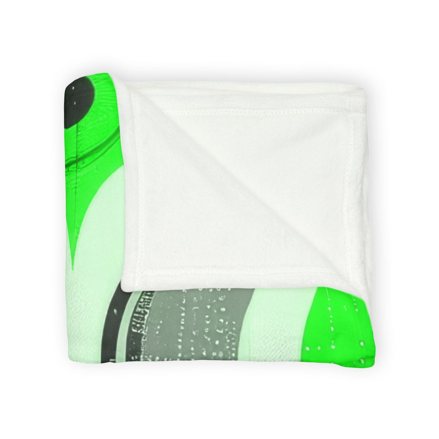 Retro Green Geometric Polyester Blanket — Mid-Century Modern Throw