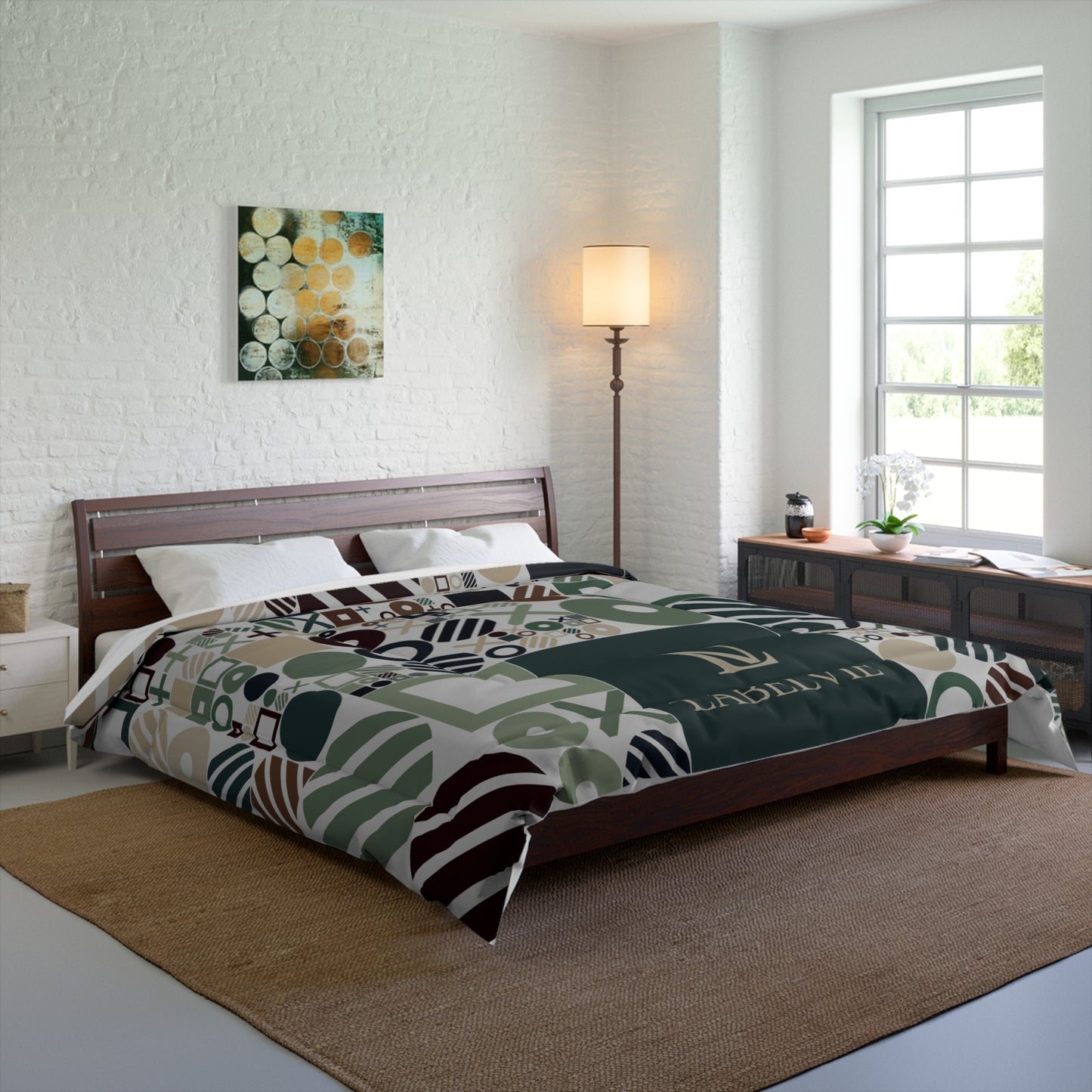 Modern Geometric Comforter, Cozy Bedspread for Home Decor, Stylish Bedding, Perfect Gift for Housewarming, Bedroom Makeover, Seasonal Style