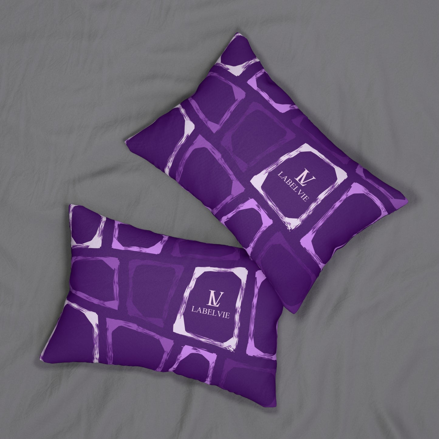 Decorative Lumbar Pillow, Cozy Home Accent, Gift for Housewarming, Modern Decor, Purple Abstract Design, Couch Cushion, Relaxation