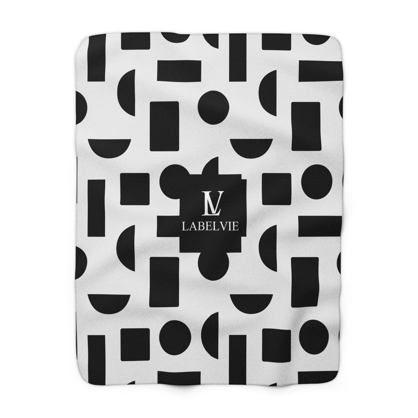 Modern Geometric Sherpa Fleece Blanket, Cozy Home Decor, Gift for Minimalists, Warm Throw, Stylish Addition to Any Room