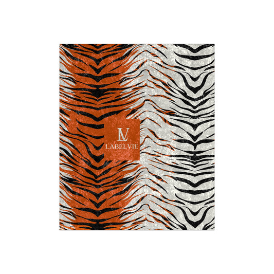 Stylish Tiger Print Crushed Velvet Blanket - Cozy Home Decor, Gift for Animal Lovers, Home Essentials, Bedroom Throw, Boho Blanket