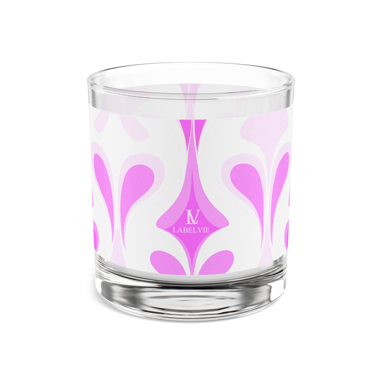 Stylish Pink Floral Rocks Glass - 10oz Cocktail Drinkware