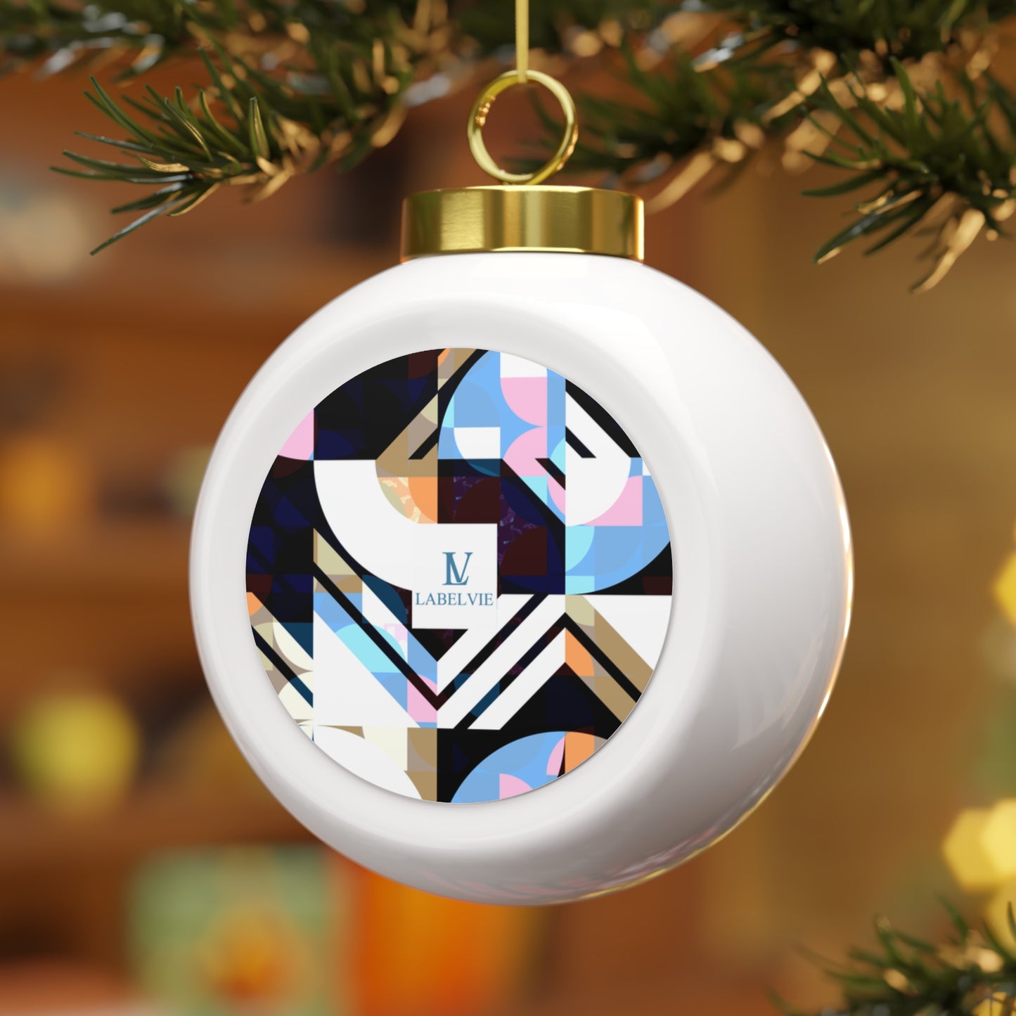 Decorative Christmas Ball Ornament, Unique Holiday Decoration, Personalized Tree Ornament, Festive Gift for Friends, Winter Wonderland Decor