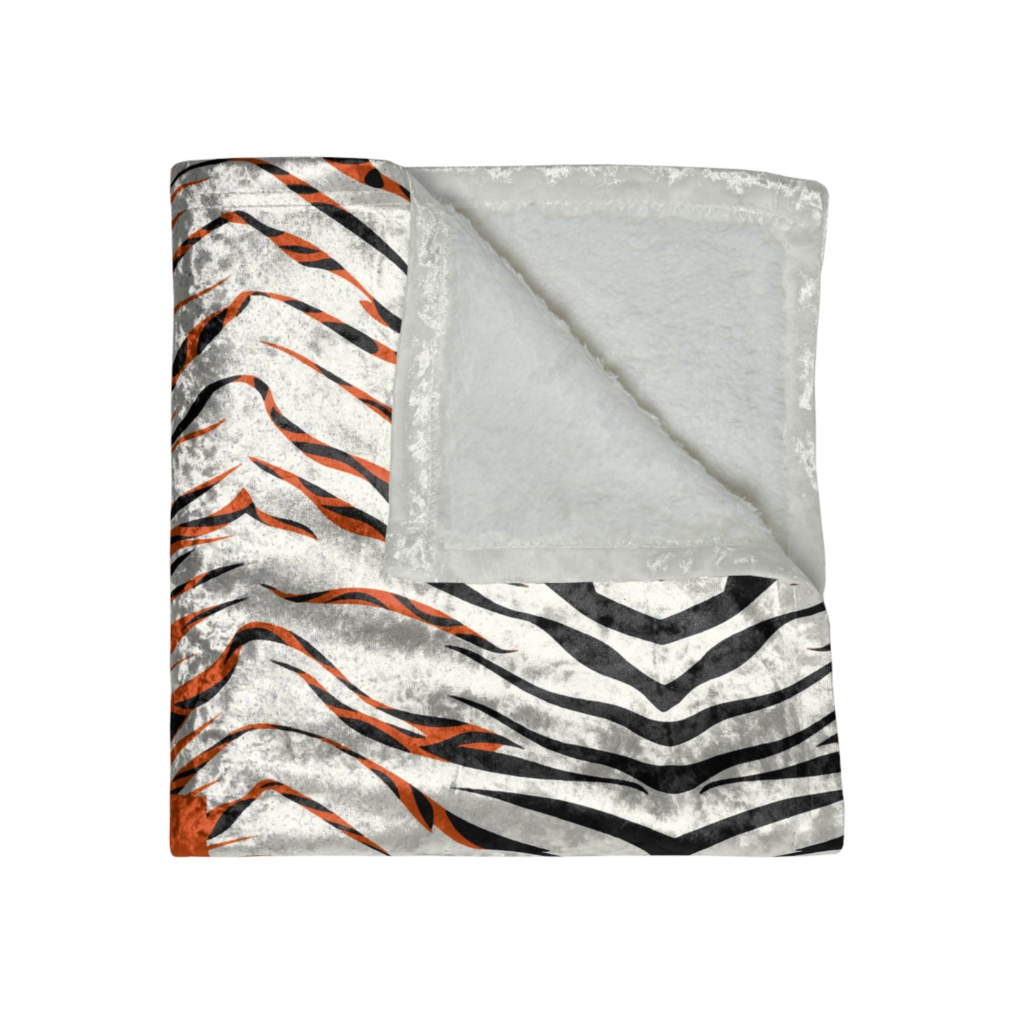 Stylish Tiger Print Crushed Velvet Blanket - Cozy Home Decor, Gift for Animal Lovers, Home Essentials, Bedroom Throw, Boho Blanket