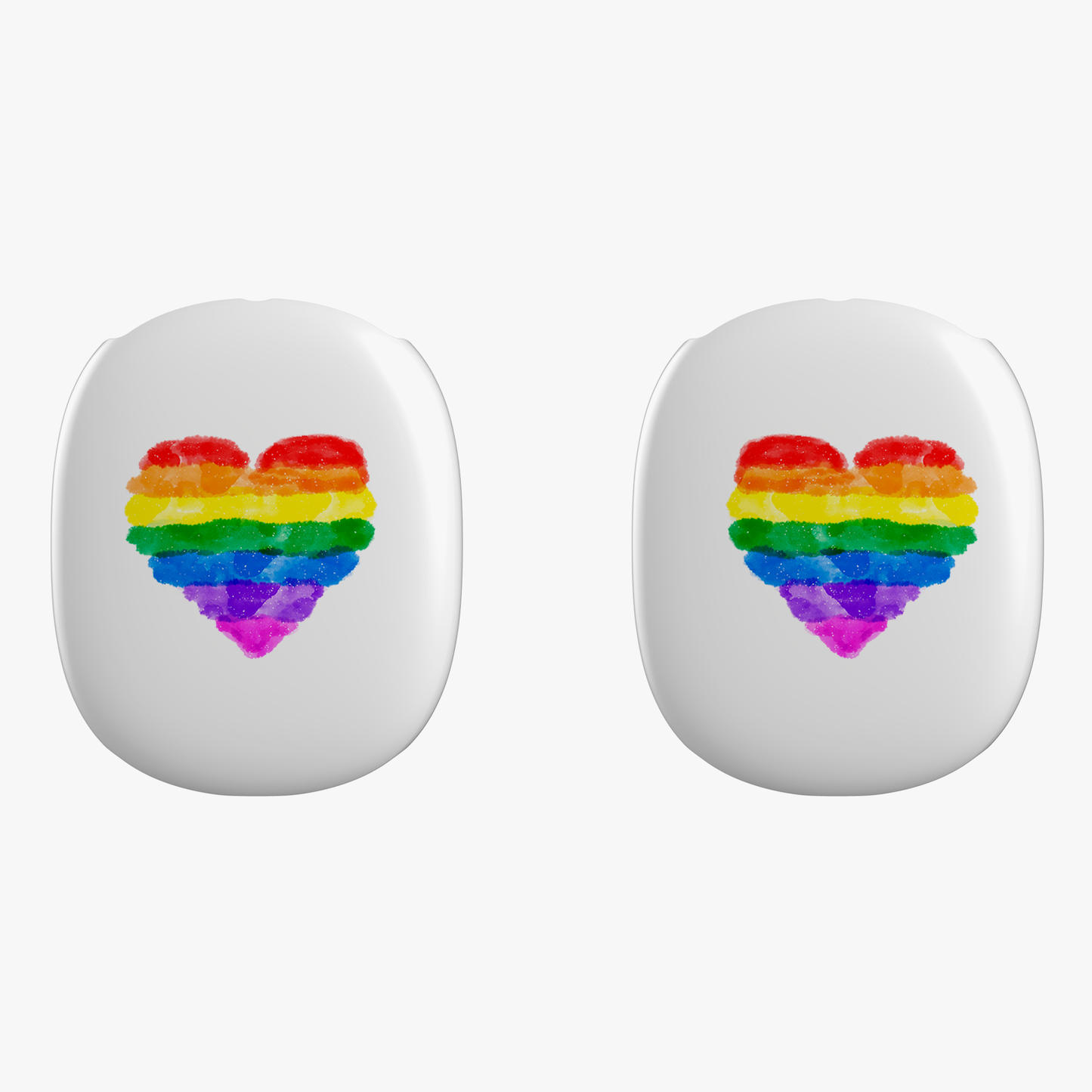 Pride Heart AirPod Max Cases, Colorful Rainbow Cases, LGBTQ+ Accessories, Gift for Pride Month, Cute AirPod Covers