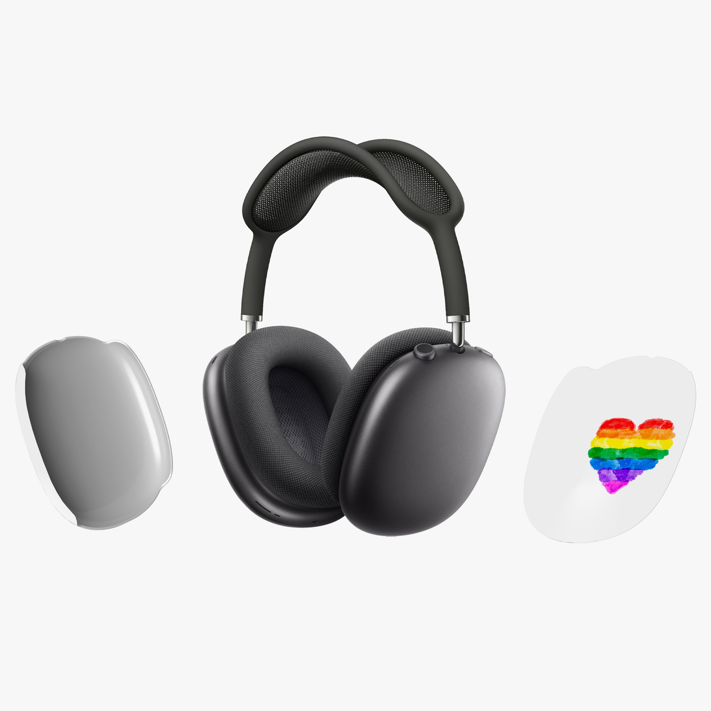 Pride Heart AirPod Max Cases, Colorful Rainbow Cases, LGBTQ+ Accessories, Gift for Pride Month, Cute AirPod Covers