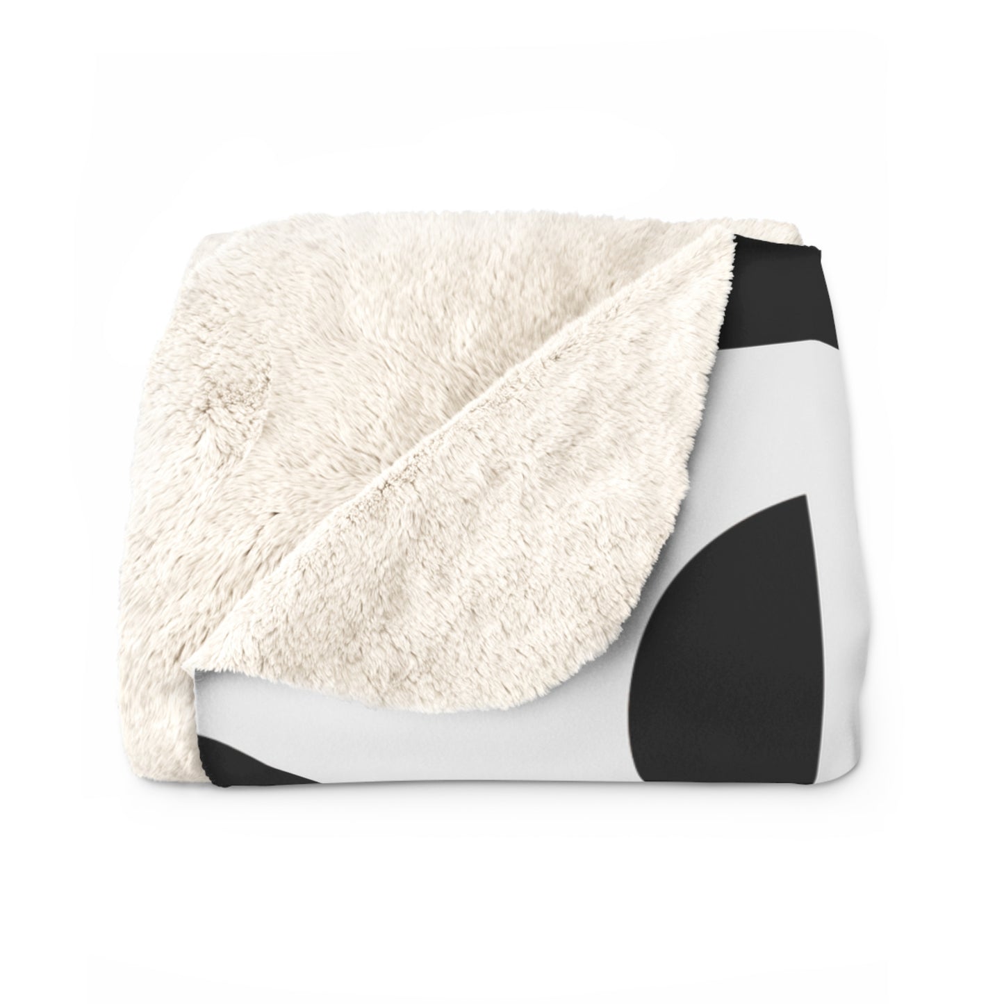 Modern Geometric Sherpa Fleece Blanket, Cozy Home Decor, Gift for Minimalists, Warm Throw, Stylish Addition to Any Room