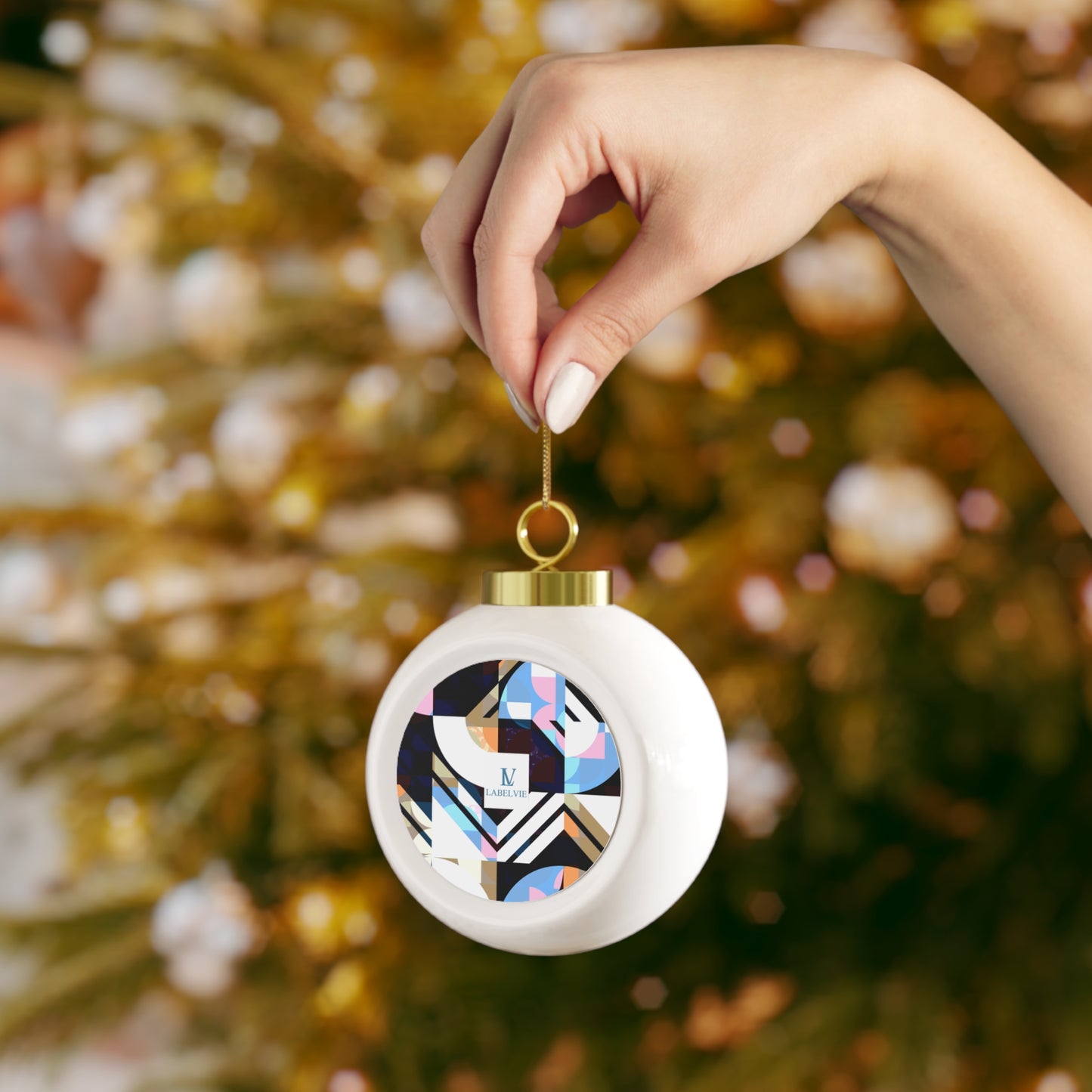 Decorative Christmas Ball Ornament, Unique Holiday Decoration, Personalized Tree Ornament, Festive Gift for Friends, Winter Wonderland Decor