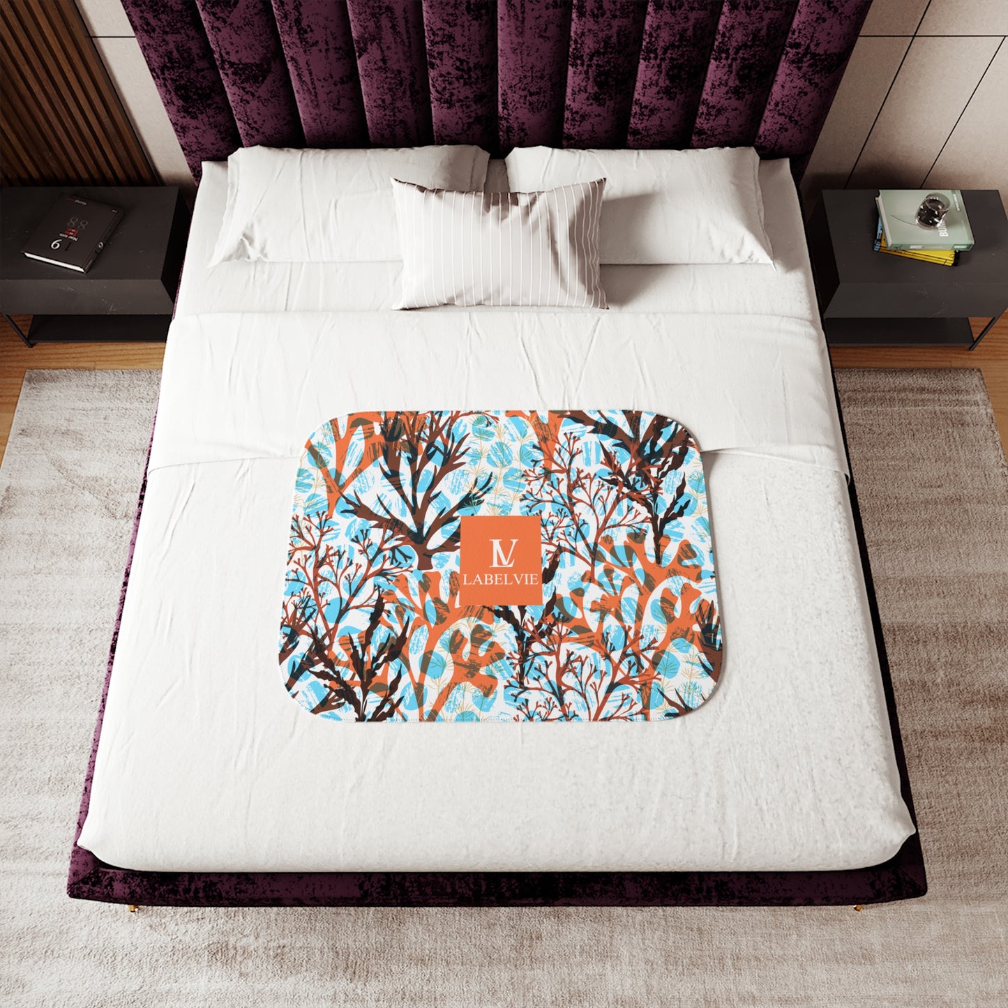 Cozy Floral Sherpa Blanket for Home, Soft Blanket, Gift for Her, Warm Throw for Winter, Bohemian Decor