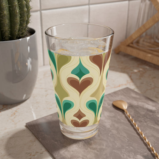 Retro Chic Mixing Glass, 16oz – Stylish Drinkware for Entertaining