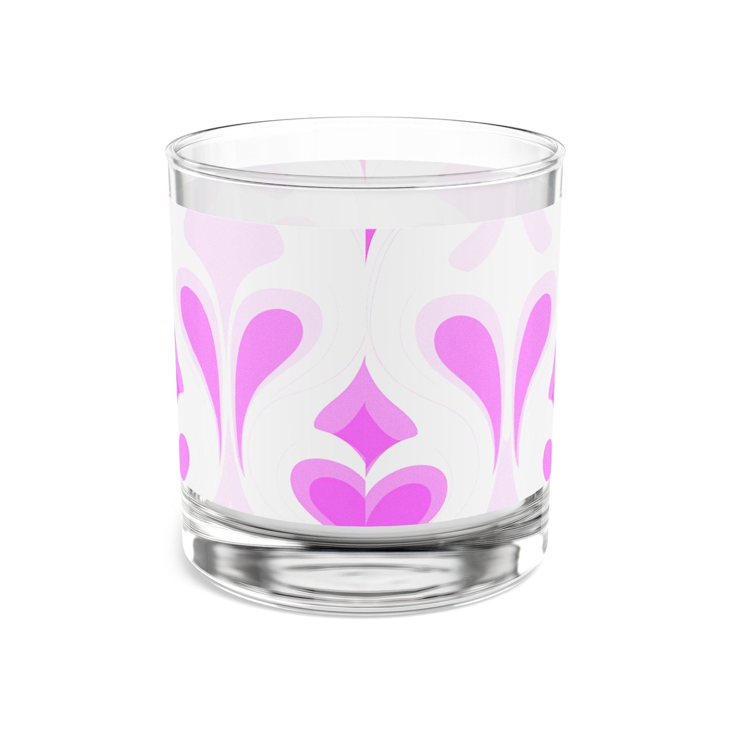 Stylish Pink Floral Rocks Glass - 10oz Cocktail Drinkware