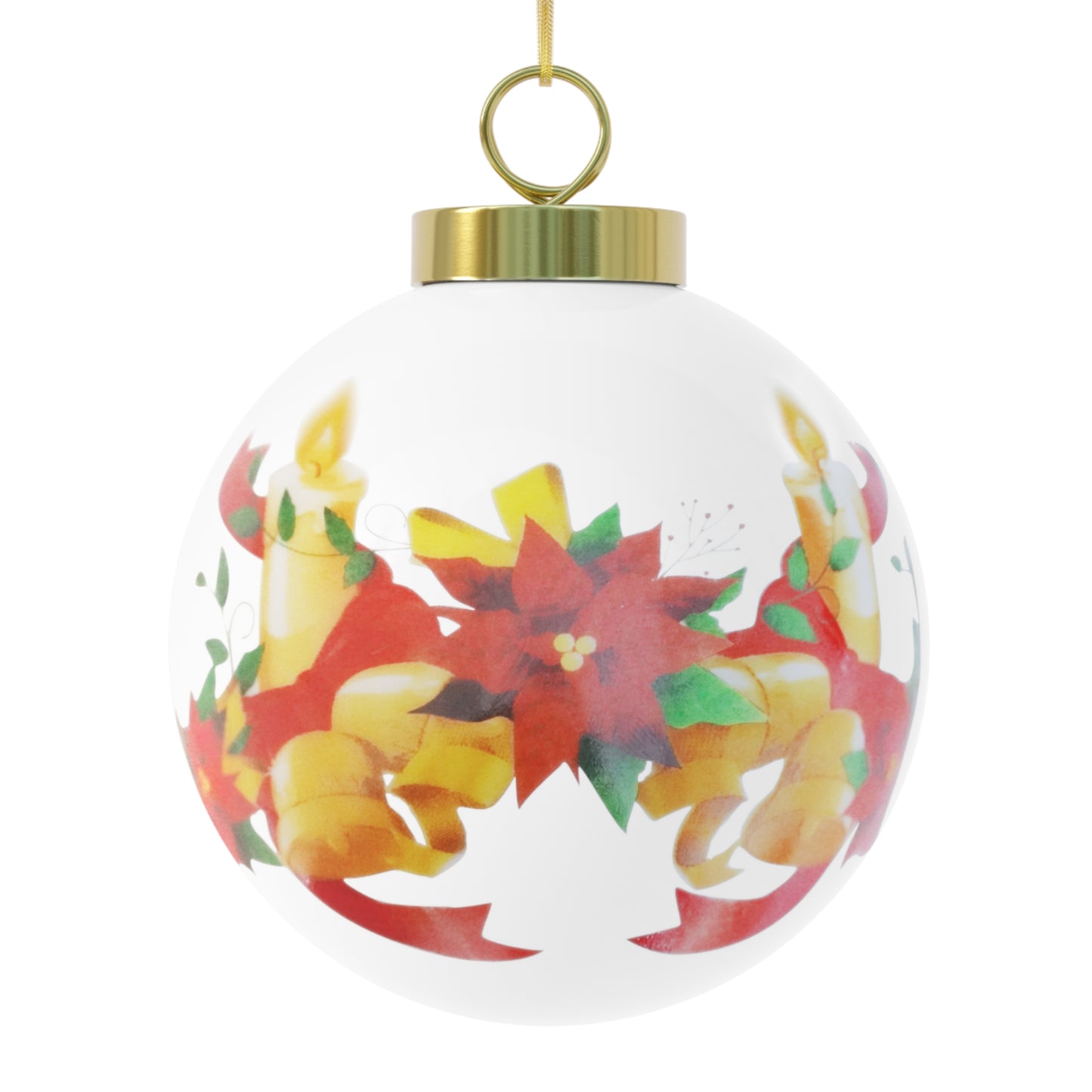 Decorative Christmas Ball Ornament, Unique Holiday Decoration, Personalized Tree Ornament, Festive Gift for Friends, Winter Wonderland Decor