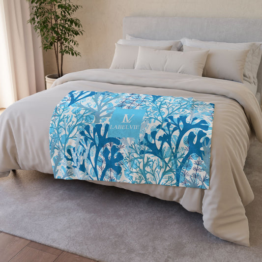 Ocean-Inspired Soft Polyester Blanket - Cozy Throw for Home Decor, Beach Days, Travel Companion, Gift for Him/Her
