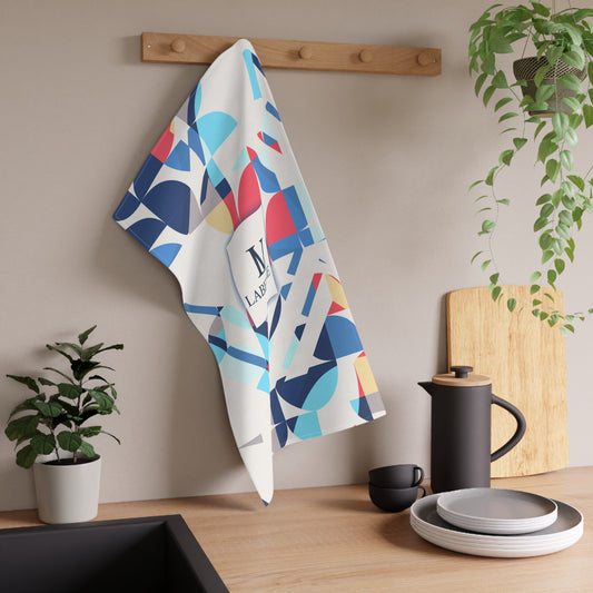 Abstract Geometric Tea Towels - Colorful Cotton Kitchen Linens, Modern Home Decor, Unique Gift for Hosts, Stylish Tableware