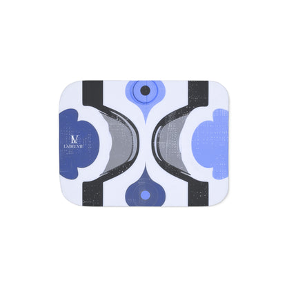 Blue Geometric Sherpa Blanket — Reversible Two-Tone Cozy Throw