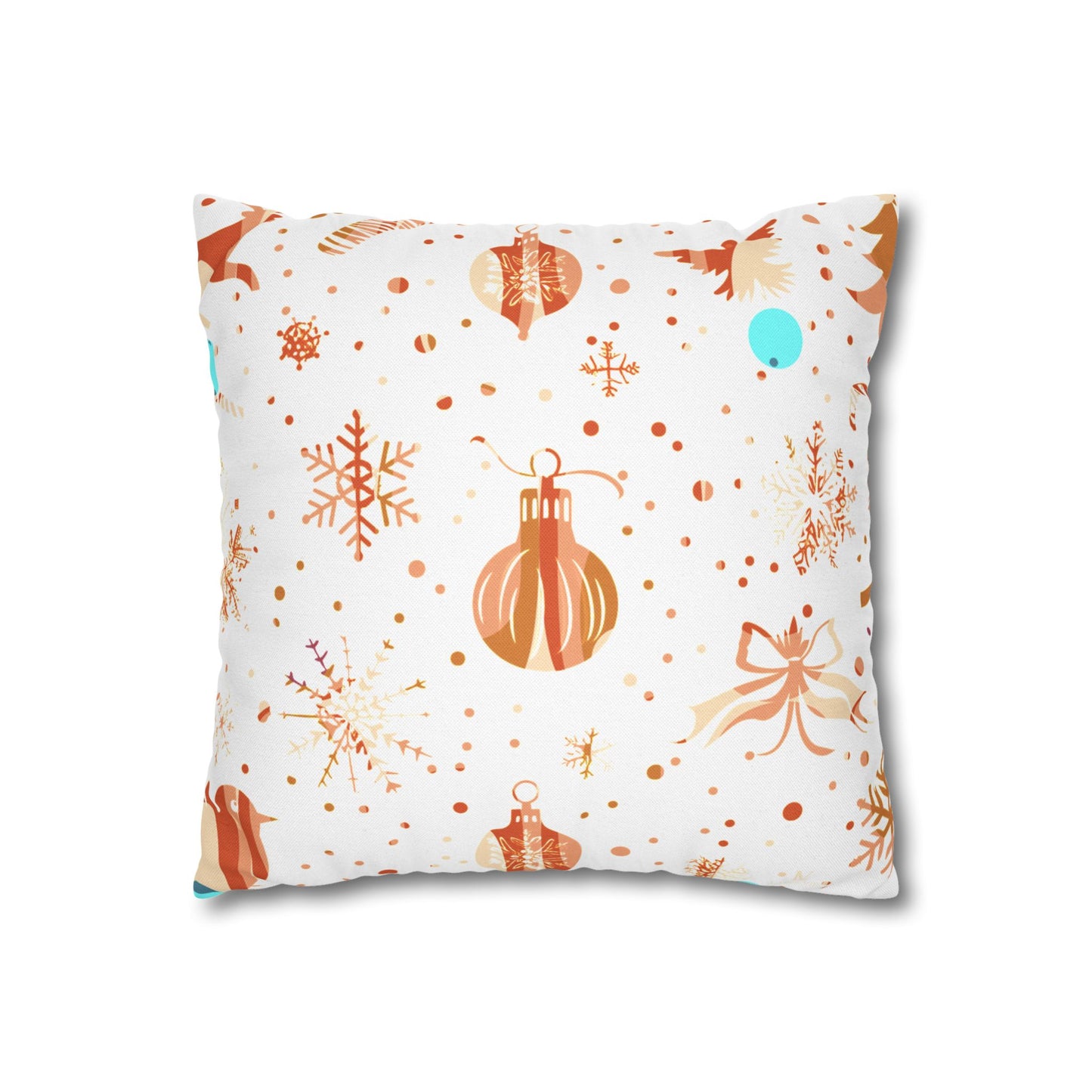 Holiday Ornament Pattern Pillowcase — Festive Snowflake & Bauble Throw Pillow Cover