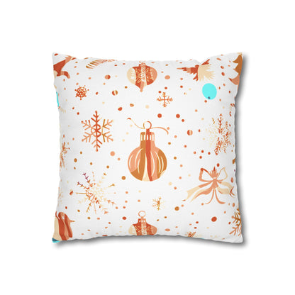 Holiday Ornament Pattern Pillowcase — Festive Snowflake & Bauble Throw Pillow Cover
