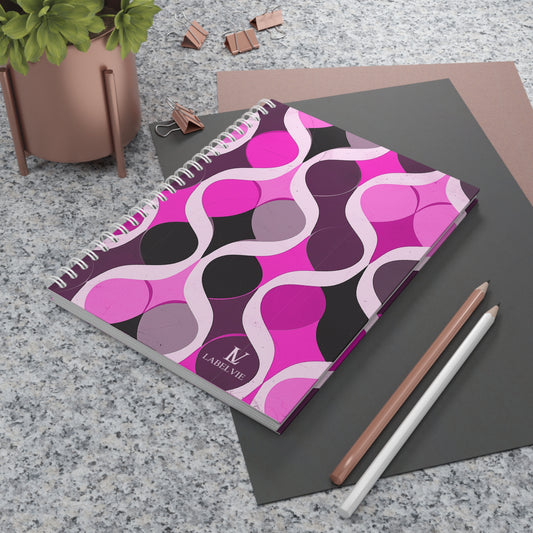 Chic Spiral Notebook with Vibrant Pink Patterns