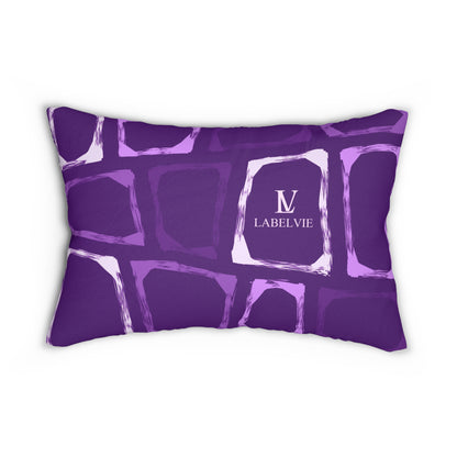 Decorative Lumbar Pillow, Cozy Home Accent, Gift for Housewarming, Modern Decor, Purple Abstract Design, Couch Cushion, Relaxation
