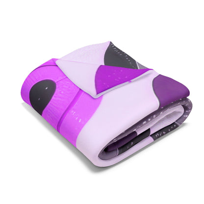 Purple Retro Geometric Fleece Blanket — Cozy Mid-Century Pattern Throw