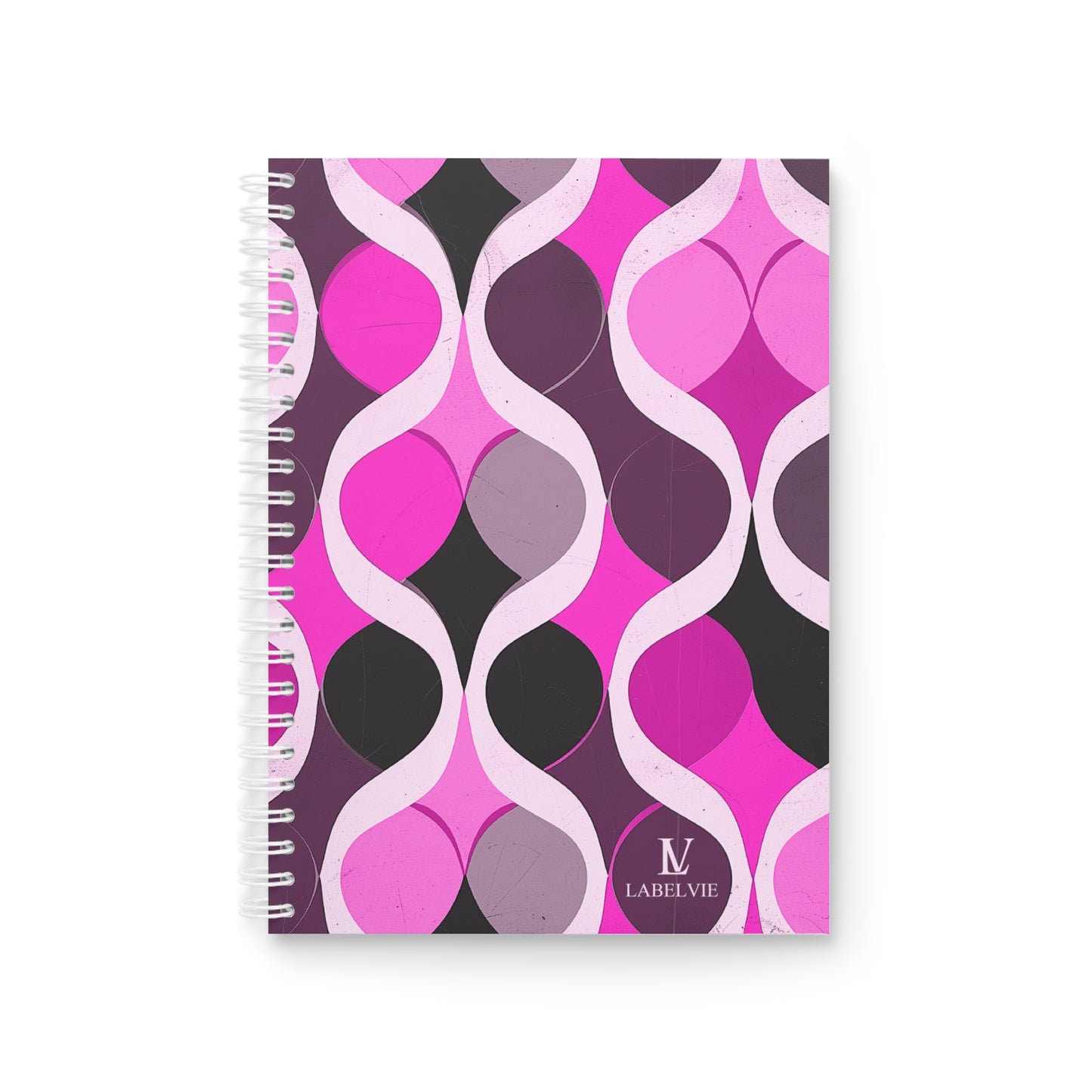 Chic Spiral Notebook with Vibrant Pink Patterns