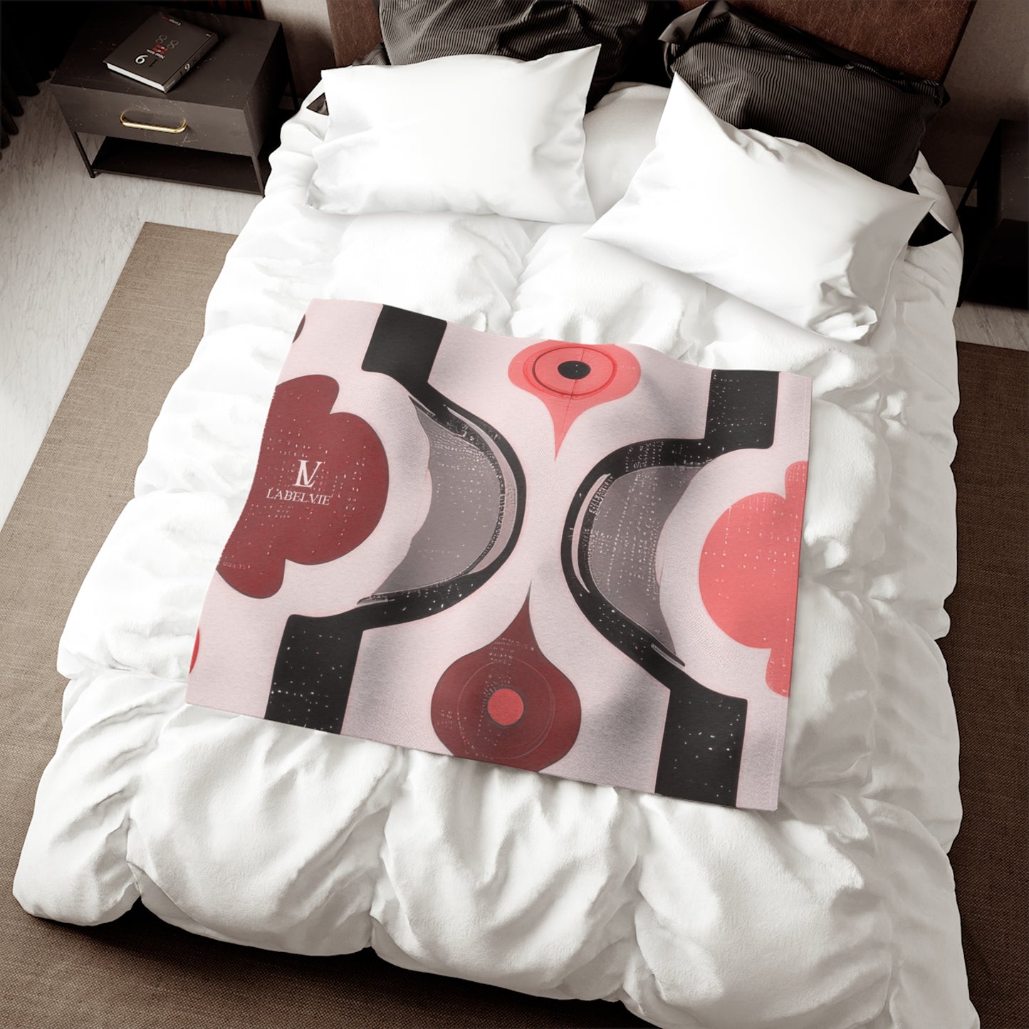 Retro Floral Throw Blanket — Pink Mid-Century Pattern Sweatshirt Blanket