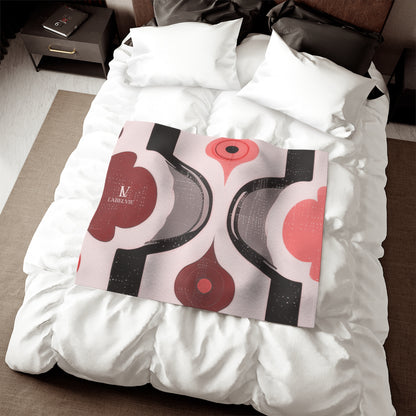 Retro Floral Throw Blanket — Pink Mid-Century Pattern Sweatshirt Blanket