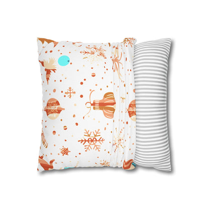 Holiday Ornament Pattern Pillowcase — Festive Snowflake & Bauble Throw Pillow Cover