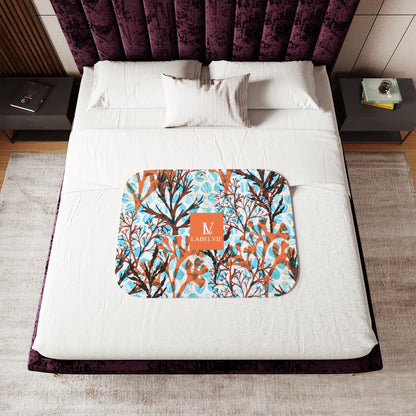 Cozy Floral Sherpa Blanket for Home, Soft Blanket, Gift for Her, Warm Throw for Winter, Bohemian Decor