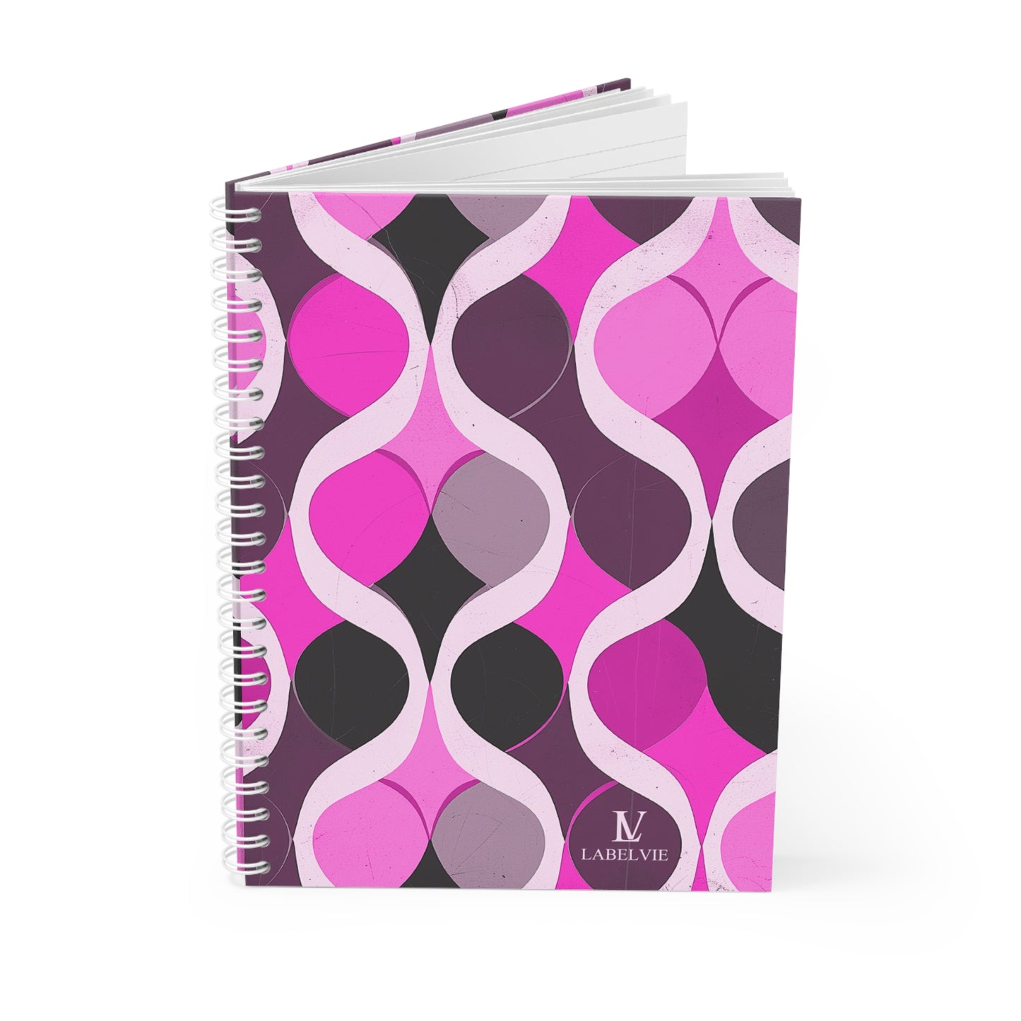 Chic Spiral Notebook with Vibrant Pink Patterns