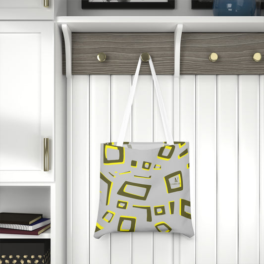 Chic Geometric Shoulder Tote Bag, Modern Canvas Shopper, Everyday Reusable Bag, Stylish Travel Tote, Unique Gift for Her
