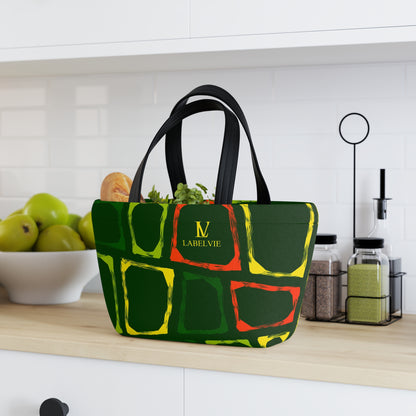 Colorful Picnic Lunch Bag, Eco-Friendly Cooler, Insulated Lunch Tote, Stylish Snack Carrier, Reusable Food Carrier