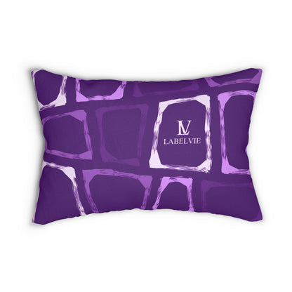 Decorative Lumbar Pillow, Cozy Home Accent, Gift for Housewarming, Modern Decor, Purple Abstract Design, Couch Cushion, Relaxation