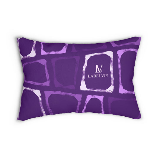 Decorative Lumbar Pillow, Cozy Home Accent, Gift for Housewarming, Modern Decor, Purple Abstract Design, Couch Cushion, Relaxation