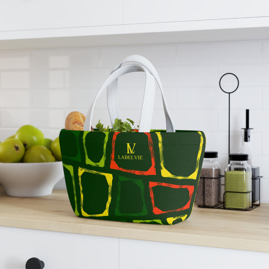 Colorful Picnic Lunch Bag, Eco-Friendly Cooler, Insulated Lunch Tote, Stylish Snack Carrier, Reusable Food Carrier