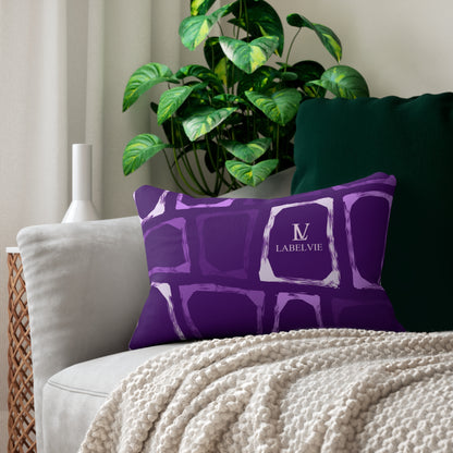Decorative Lumbar Pillow, Cozy Home Accent, Gift for Housewarming, Modern Decor, Purple Abstract Design, Couch Cushion, Relaxation