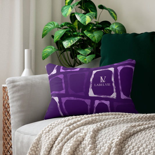 Decorative Lumbar Pillow, Cozy Home Accent, Gift for Housewarming, Modern Decor, Purple Abstract Design, Couch Cushion, Relaxation