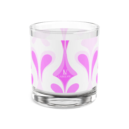Stylish Pink Floral Rocks Glass - 10oz Cocktail Drinkware