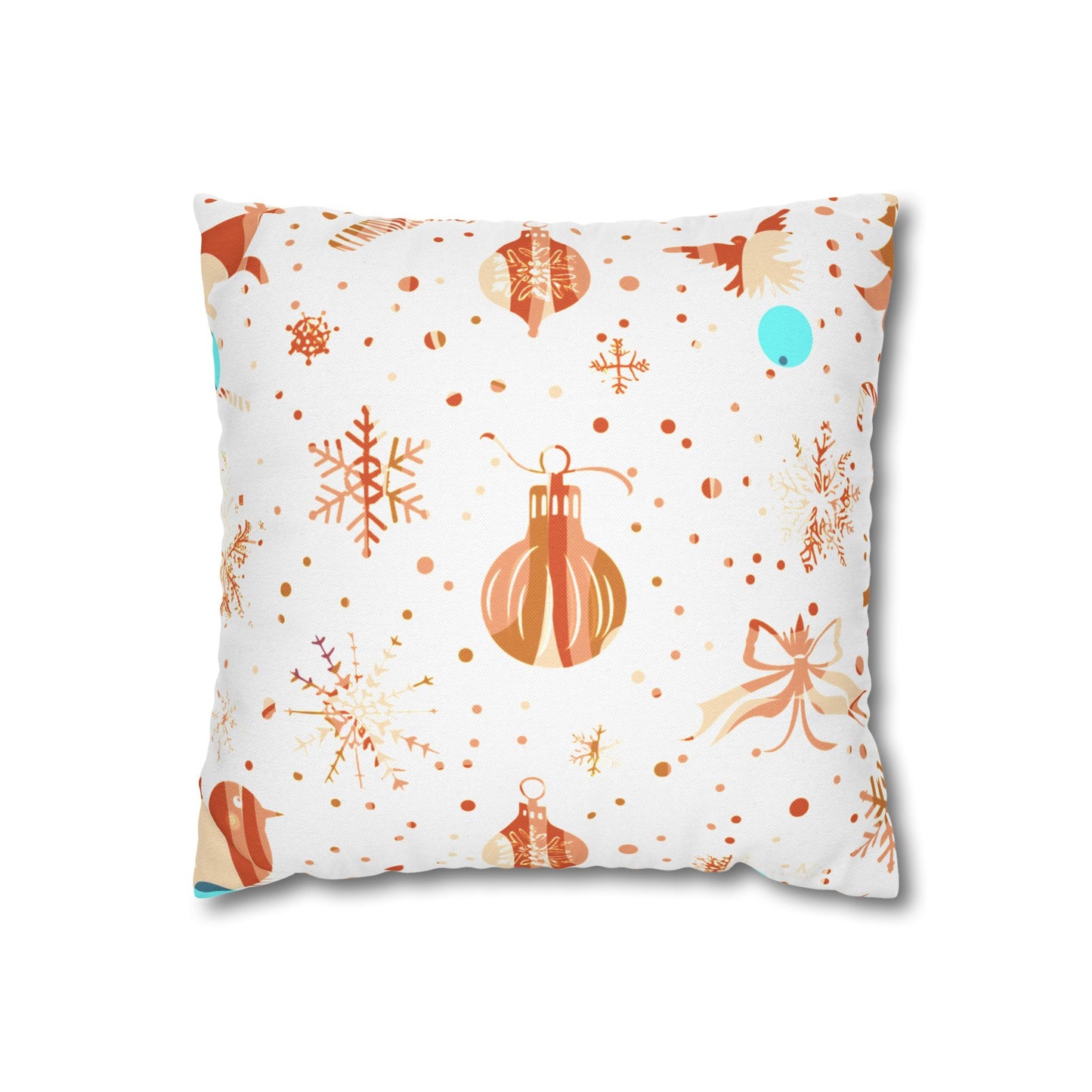 Holiday Ornament Pattern Pillowcase — Festive Snowflake & Bauble Throw Pillow Cover