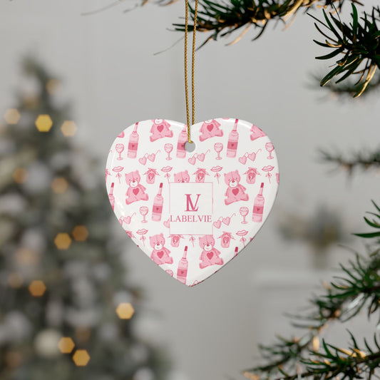 Heart-Shaped Ceramic Ornaments | Personalized Holiday Decor, Gift Tags, Party Favors, Keepsakes, Tree Decorations