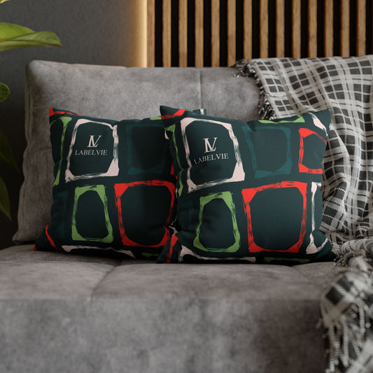 Colorful Geometric Pattern Pillowcase - Ideal for Home Decor, Modern Living Rooms, Cozy Bedrooms, Housewarming Gifts, Boho Style