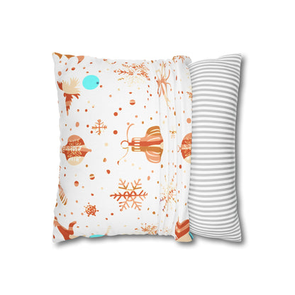 Holiday Ornament Pattern Pillowcase — Festive Snowflake & Bauble Throw Pillow Cover