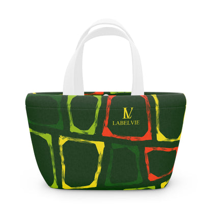 Colorful Picnic Lunch Bag, Eco-Friendly Cooler, Insulated Lunch Tote, Stylish Snack Carrier, Reusable Food Carrier